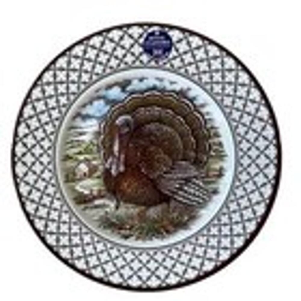 Royal Stafford Thanksgiving TURKEY 11" Dinner Plate Set Of 4 England NEW